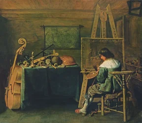 Der Künstler in seinem Atelier, um 1640 (Tafel)